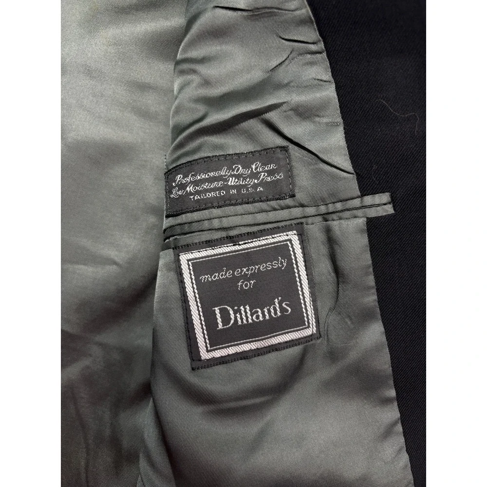 vtg Christian Dior 38R Black Gold Buttons Blazer Jacket Sport Coat Wool USA Made